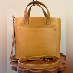 Portland Leather Medium Crossbody Tote Mango NWT